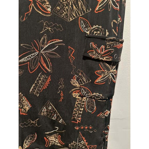 Chico’s Travelers Black Capri Pants Wide Leg Women’s Size 2 Y2K Aztec Fall cozy - Picture 4 of 8